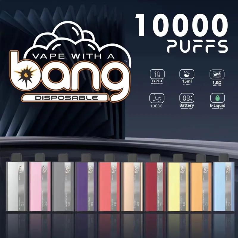 Bang PI10K puffs 0% 2% 3% 5% Rechargeable LED Vape